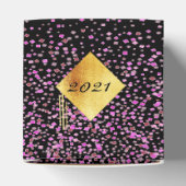 Graduation party 2021 afstuderen zwart-paars bedankdoosjes (Bovenkant)