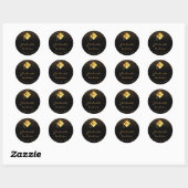 Graduation party 2023 afstuderen zwart goud pet ronde sticker (Vel)