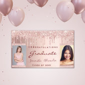Graduation party 2023 foto roos goudglitter drip spandoek