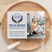 Graduation Party 2023 Monogram Blue Kaart