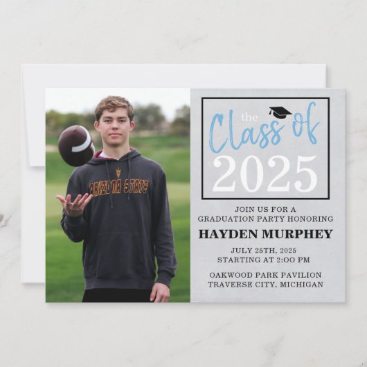 Graduation Party 2023 Open House Photo Light Blue Kaart (Voorkant)