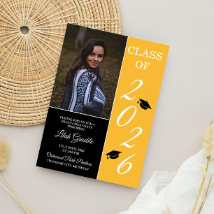 Graduation Party 2025 Afstudeerder Pet Geel Kaart
