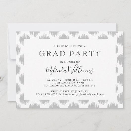 Graduation Party 2 Foto Simple Modern Monogram Kaart (Achterkant)