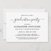 Graduation Party 3 Foto Collage Modern Invitation Kaart (Achterkant)