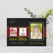 Graduation Party 3 Fotorode uitnodiging (Staand voorkant)