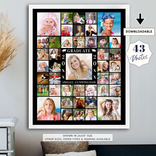 Graduation Party 43 Foto Collage Personalized Poster