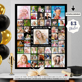 Graduation Party 43 Foto Collage Personalized Poster