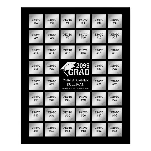 Graduation Party 44 Photo Collage Party Display Perfect Poster (Voorkant)