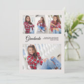 Graduation Party 4 Foto kondiging White Modern Kaart (Staand voorkant)