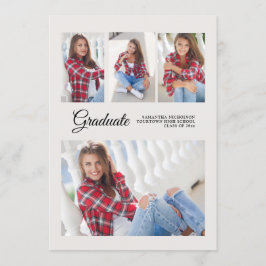 Graduation Party 4 Foto kondiging White Modern Kaart