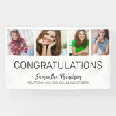 Graduation Party 4 Foto White Modern Spandoek (Horizontaal)