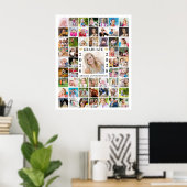 Graduation Party 55 Photo Collage Custom Color Poster (Thuiskantoor)