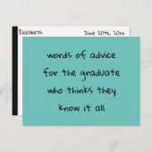 Graduation Party Advies Kaart voor gasten (Voorkant / Achterkant)