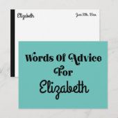 Graduation Party Advies Kaart voor gasten en Afstu (Voorkant / Achterkant)