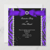 Graduation Party Afstudeerder Wild Zebra Paarse Fo Kaart (Achterkant)