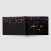 Graduation party afstuderen zwart paars gastenboek (Volledig)