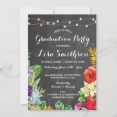 Graduation Party Aloha Tropical Luau Lights Invite Kaart (Voorkant)