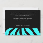 Graduation Party Aqua Zebra Invitation Kaart (Achterkant)