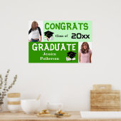 Graduation Party Banner Poster Voeg groene foto to (Keuken)