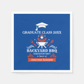 Graduation Party  BBQ Backyard Blue Servet (Voorkant)