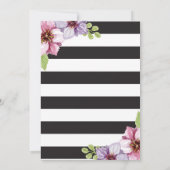 Graduation Party Black and Gold Glitter Floral Kaart (Achterkant)