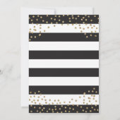Graduation Party Black and Gold Glitter Invitation Kaart (Achterkant)