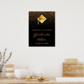 Graduation party black gold afstuderen 2022 poster (Keuken)