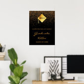 Graduation party black gold afstuderen 2022 poster (Thuiskantoor)