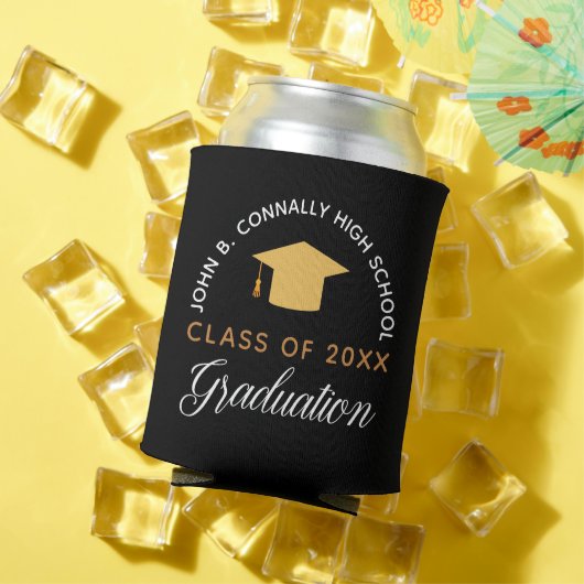 Graduation Party Black Gold Custom Class of 2022 Blikjeskoeler (Insitu Zomer)