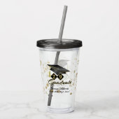 Graduation Party Black Gold Stars Persoonlijk Acryl Drinkbeker (Achterkant)