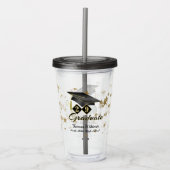 Graduation Party Black Gold Stars Persoonlijk Acryl Drinkbeker (Voorkant)