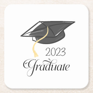 Graduation Party Black Graduation Cap Custom Kartonnen Onderzetters