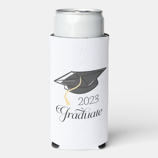 Graduation Party Black Graduation Cap Custom Seltzer Blikjeskoeler (Seltzer Voorkant)