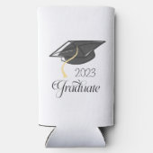 Graduation Party Black Graduation Cap Custom Seltzer Blikjeskoeler (Achterkant)