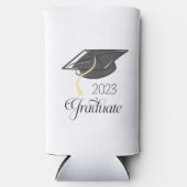 Graduation Party Black Graduation Cap Custom Seltzer Blikjeskoeler (Voorkant)