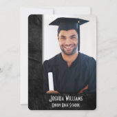 Graduation Party Black Leather Photo Frame Kaart (Voorkant)