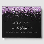 Graduation party black paars glitter substance 202 gastenboek (Voorkant)