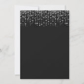 Graduation Party Black Silver Glitter Invitation Kaart (Achterkant)