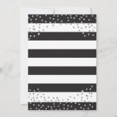 Graduation Party Black Silver Glitter Invitation Kaart (Achterkant)