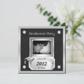 Graduation Party Black Silver Metal Kijk Kaart (Staand voorkant)