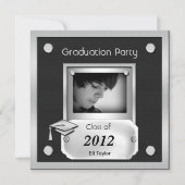 Graduation Party Black Silver Metal Kijk Kaart (Voorkant)
