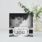 Graduation Party Black Silver Metal male man Kaart (Staand voorkant)