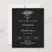 Graduation party black white class 2026 invitation (Voorkant)