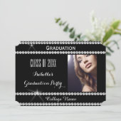 Graduation Party Black White foto Kaart (Staand voorkant)