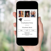 Graduation party black white photo kaart