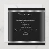 Graduation Party Black White Silver Jewel Elegant Kaart (Achterkant)