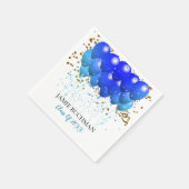 Graduation Party Blue Balloons Gold Confetti Servet (Hoek)