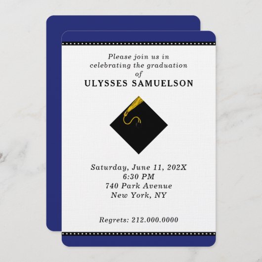 Graduation Party Blue Kaart (Voorkant / Achterkant)