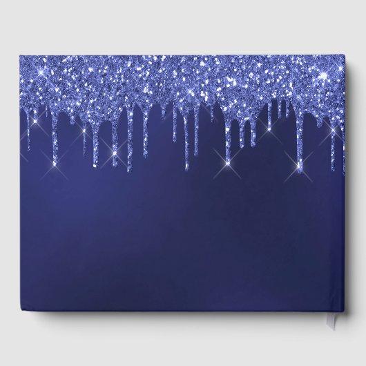 Graduation party blue white glitter class 2023 gastenboek (Achterkant)