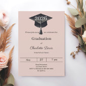 Graduation party blush pink class of 2026 kaart